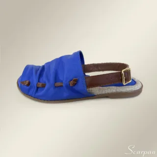 Sandália Rasteira 5318 de Couro - Azul Royal