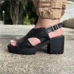 Sandália Tratorada Couro 132.096 - Preto