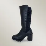 Bota Feminina de Couro Cano Médio Preto - 1760