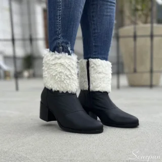 Bota de Couro Com Pelo 155.088 Preto