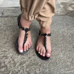 Rasteira com Pedras -  Preta - 111.269V23