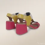 Sandália Couro Marinho, Vermelho e Mostarda - 170-115 - Imagem 3