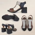 Sandália de Couro Caram, Off e Preta - 170-115 - Imagem 5