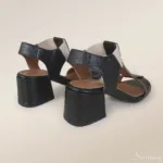 Sandália Feminina de Couro Preta - 170-115 - Imagem 3