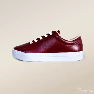 Tênis Feminino de Couro Vinho - 776