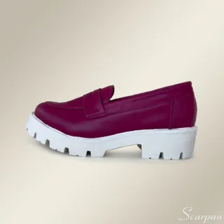 Mocassim Tratorado de Couro Pink