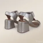 Sandália Feminina de Couro Prata Velha - 170-115 - Imagem 4