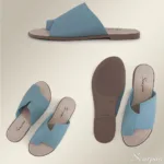 Sandália Rasteira de Couro Azul - 172.117 - Imagem 3