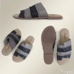 Rasteirinha de Couro Preto e Cinza - 172.118 - Imagem 3