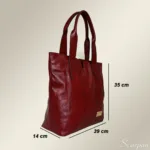 Bolsa de Couro Grande Amanda - Vinho - Imagem 3