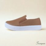 Tênis Slip On de Couro Caramelo - 153.092