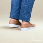 Tênis Slip On de Couro Caramelo - 153.092 - Imagem 8
