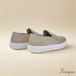 Tênis Slip On de Couro Cinza - 153.092 - Imagem 8