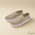 Tênis Slip On de Couro Cinza - 153.092 - Imagem 5