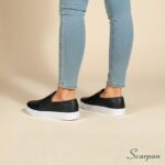 Tênis Slip On de Couro Preto - 153.092 - Imagem 6