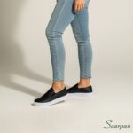 Tênis Slip On de Couro Preto - 153.092 - Imagem 4