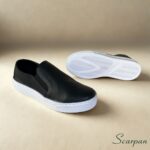 Tênis Slip On de Couro Preto - 153.092 - Imagem 3