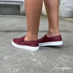 Tênis Slip On "SEM Forro" de Couro Vinho - 153.092 - Imagem 7