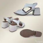 Sandália de Couro Salto Bloco Off - 145.128 - Imagem 4