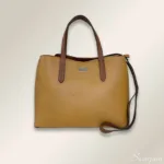 Bolsa de Couro Cecília - Mostarda com Caramelo - Imagem 3