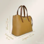 Bolsa de Couro Cecília - Mostarda com Caramelo - Imagem 4