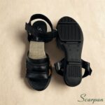 Sandália Anabela em Couro Preta - 173.124 - Imagem 4