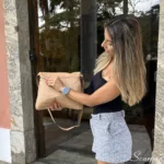 Bolsa Transversal Feminina de Couro Stela Nude - Imagem 3