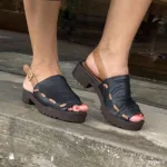 Sandália Avarca Tratorada Preta - 120-021