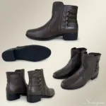 Bota Feminina de Couro Salto Baixo Café - DR730 - Imagem 6