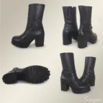 Coturno Feminino em Couro Salto Preto -1817 - Imagem 6
