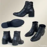Bota Feminina de Couro com Salto Preto - LB929 - Imagem 5