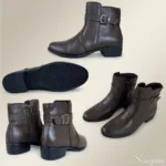 Bota Feminina de Couro Salto Baixo Café - DR944 - Imagem 5