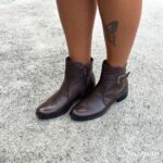 Bota Feminina de Couro Salto Baixo Café - DR944 - Imagem 3