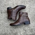 Bota Feminina de Couro Salto Baixo Café - DR944 - Imagem 4