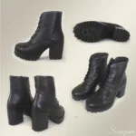 Coturno Feminino em Couro Salto Bloco.