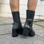 Coturno Feminino em Couro Salto Preto -1817 - Imagem 3