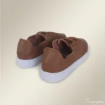 Tênis Casual Feminino de Couro Caramelo 181.138 - Imagem 4