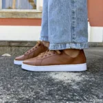 Tênis Casual Feminino de Couro Caramelo 181.138