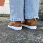 Tênis Casual Feminino de Couro Caramelo 181.138 - Imagem 2