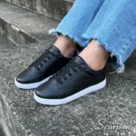 Tênis Feminino em Couro Preto - 181.143 - Imagem 3