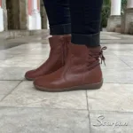Bota Rasteira de Couro Cano Curto Feminina