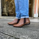 Bota Rasteira de Couro Cano Curto Feminina