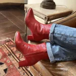 Bota Feminina Bico Fino Vermelha - 179.137 - Imagem 3