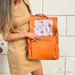 Bolsa Feminina Transversal Julia - Laranja/Caramel - Imagem 3