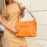 Bolsa Feminina Transversal Julia - Laranja/Caramel - Imagem 2