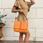 Bolsa Feminina Transversal Julia - Laranja/Caramel