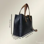 Bolsa de Couro Cecília - Preta com Caramelo - Imagem 4