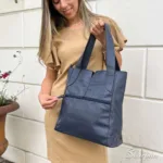 Bolsa de Couro Grande Amanda - Marinho - Imagem 3