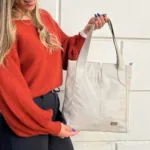 Bolsa de Couro Grande Amanda - Marfim - Imagem 3