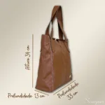 Bolsa de Couro Grande Amanda - Caramelo - Imagem 6
